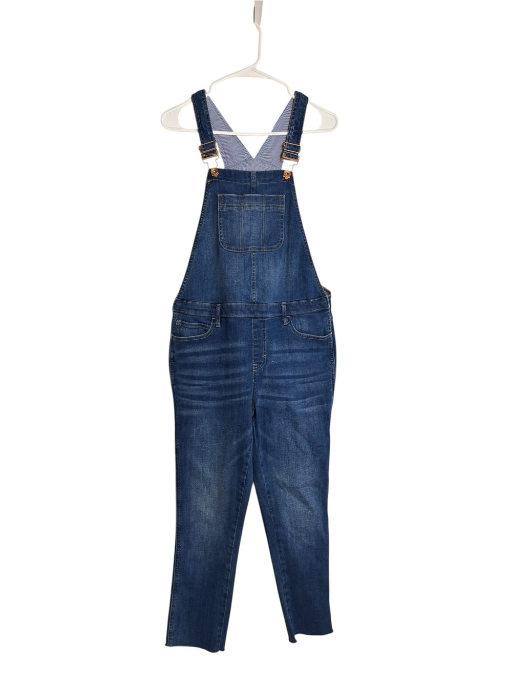 Vineyard Vines Denim Overalls Stretch Cropped Blue Size 16 Girls